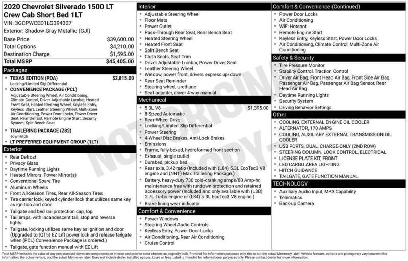 chevrolet silverado 1500 2020 3GCPWCED1LG394327 image